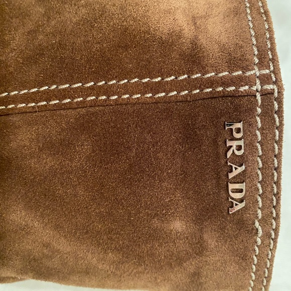 Prada flat brown suede slouchy boots size 39,5 - Picture 8 of 11